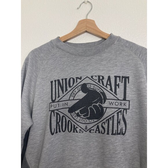Crooks & Castles Sweatshirt Mens Large Union Craft Crewneck Pullover Graphic - Picture 3 of 14